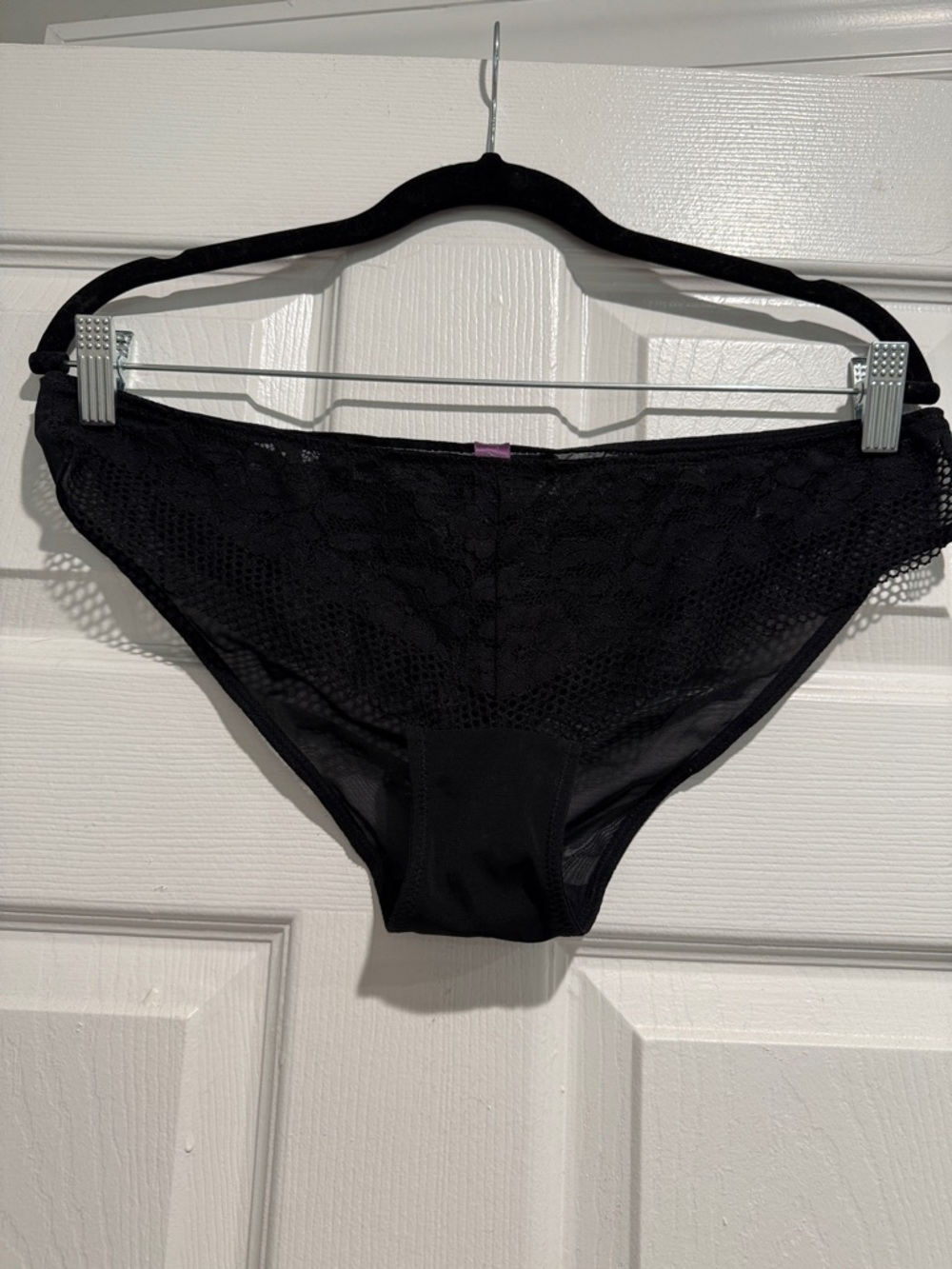 NWOT Adore Me Jamie Lace-Trim Bikini Panty in Black Large